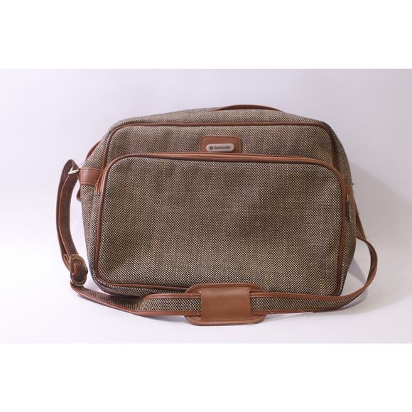 Samsonite Travel Bag Briefcase Tweed Pattern Shoulder Strap ~ 260107-WH 885